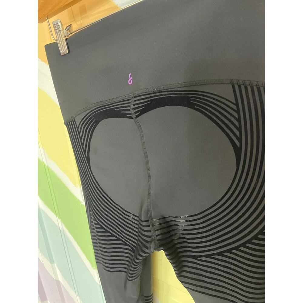 FANKA Body Sculpt Leggings Black Flocked Compression High Rise Womens M - Picture 6 of 12